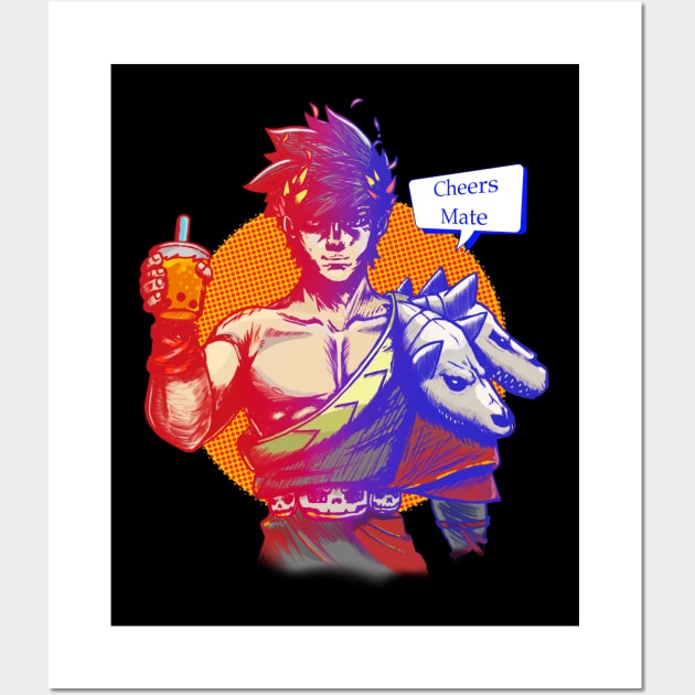 Zagreus enjoying boba Wall Art by tighttee